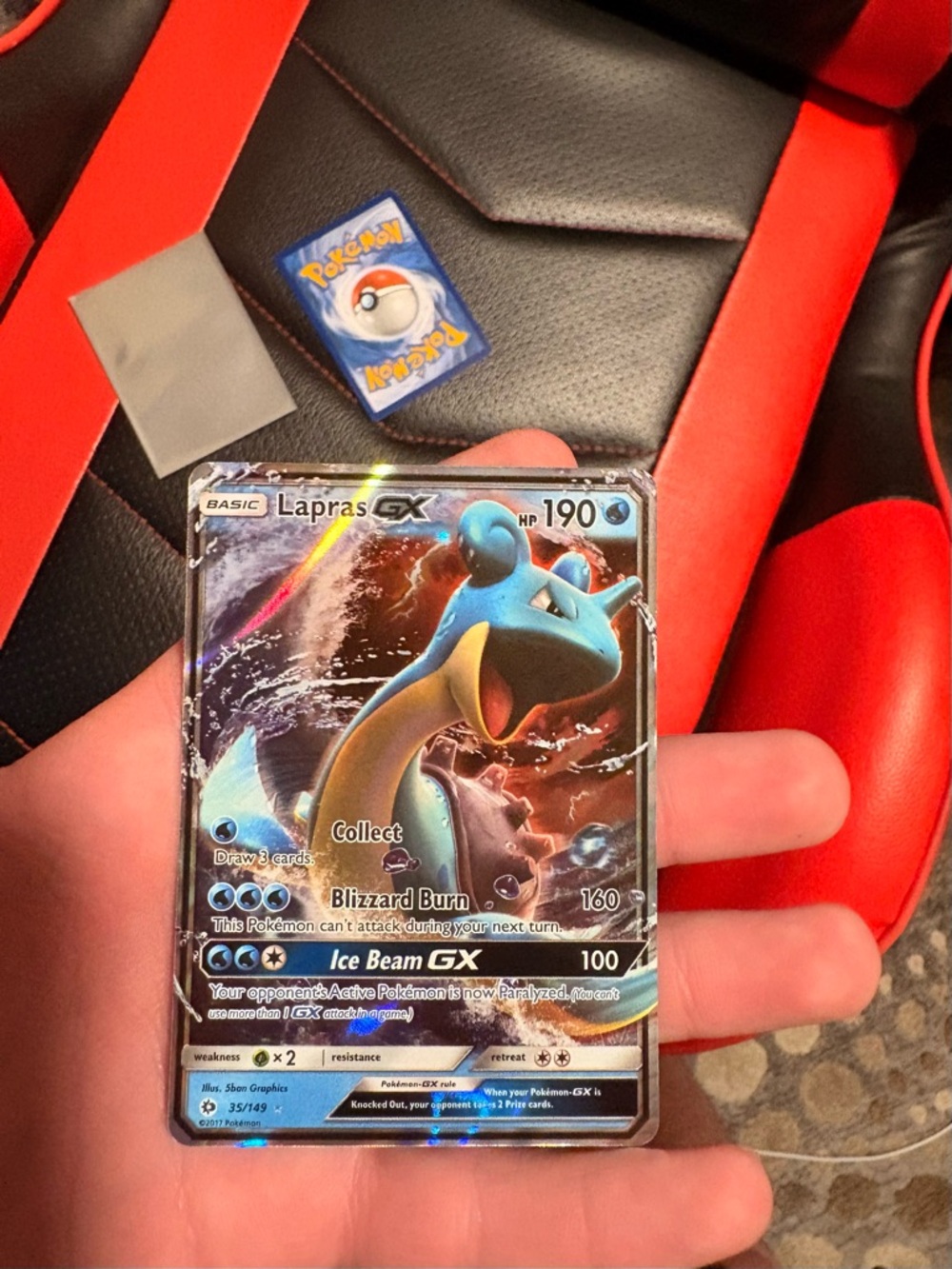Pokemon Lapras GX Holo Card and Arven
